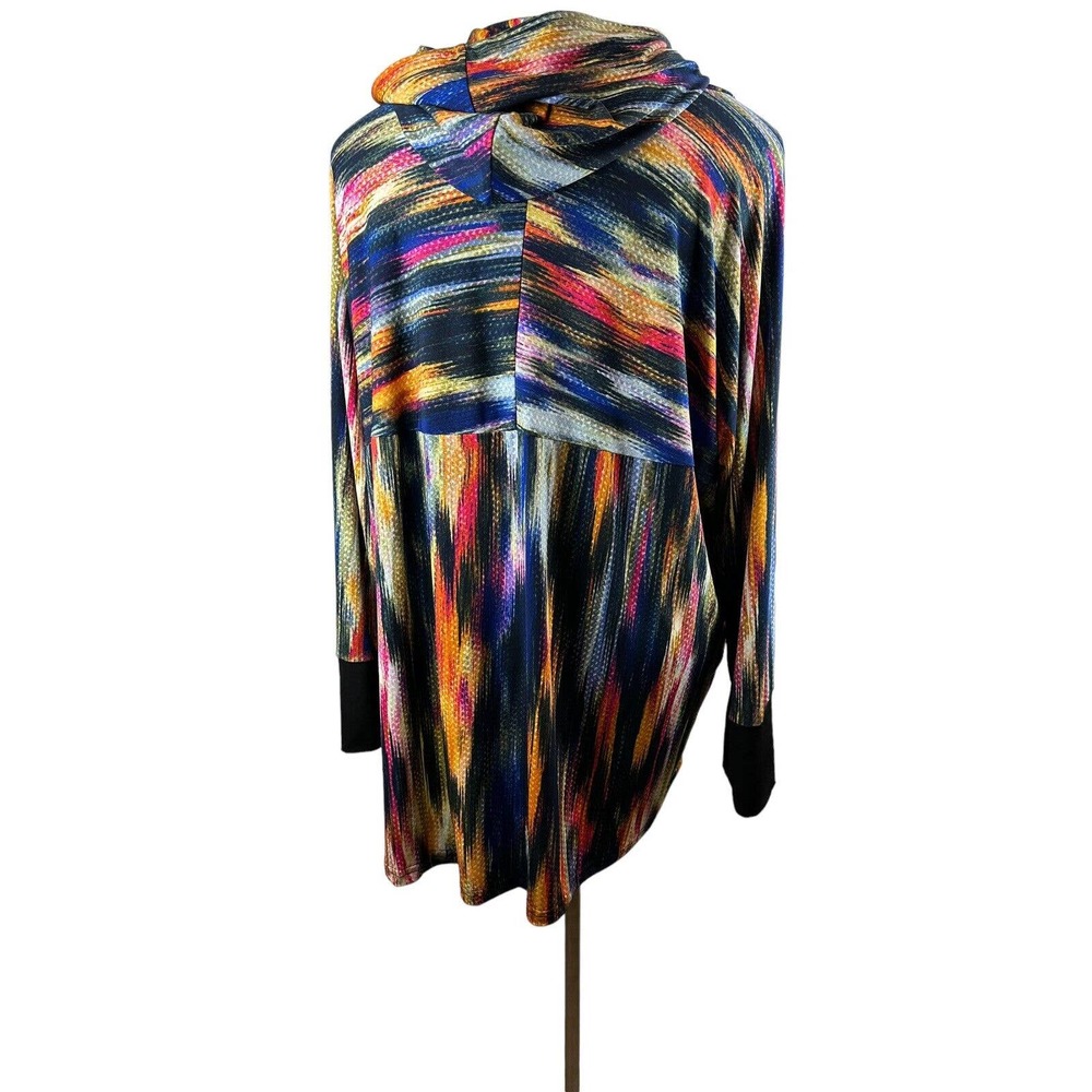 Lularoe Amber Hoodie Long Sleeve Kangaroo Pocket Multi Colored Plus Size 3XL - Picture 4 of 6